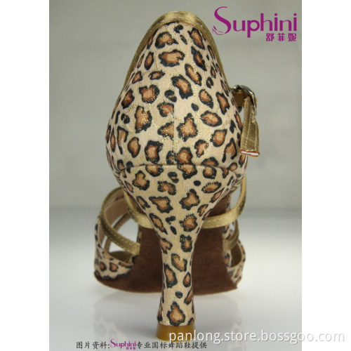Suphini Leopard High Heel Latin Ballrom Salsa Dance Shoes